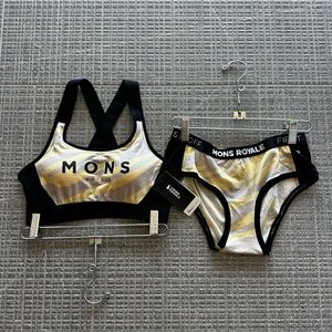 MERINO WOOL Stella x back bra & Sylvia boyleg set - limelight camo